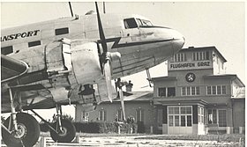 Flughafen Gebäude im Jahr 1958
