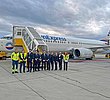 Gruppenfoto vor SunExpress Flugzeug