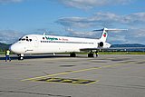 Bulgarian Air Charter Flugzeug auf dem Vorfeld.